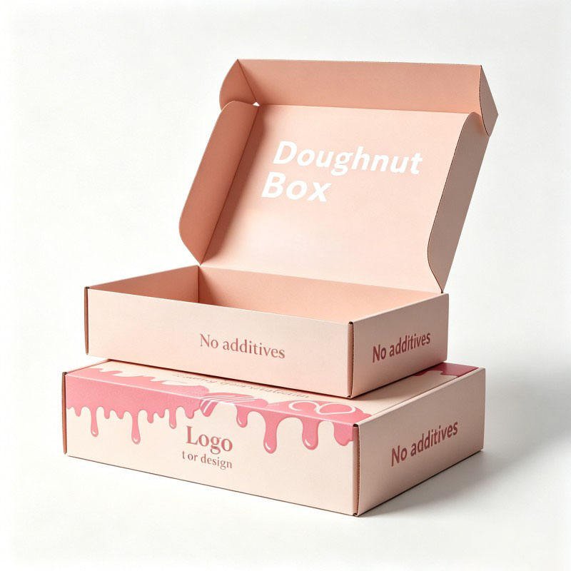 Custom Logo Food Grade Donut Cake Box Custom Printed Donut Paper Box Bakery Packaging Box for Donuts Pastry Box - Image 4