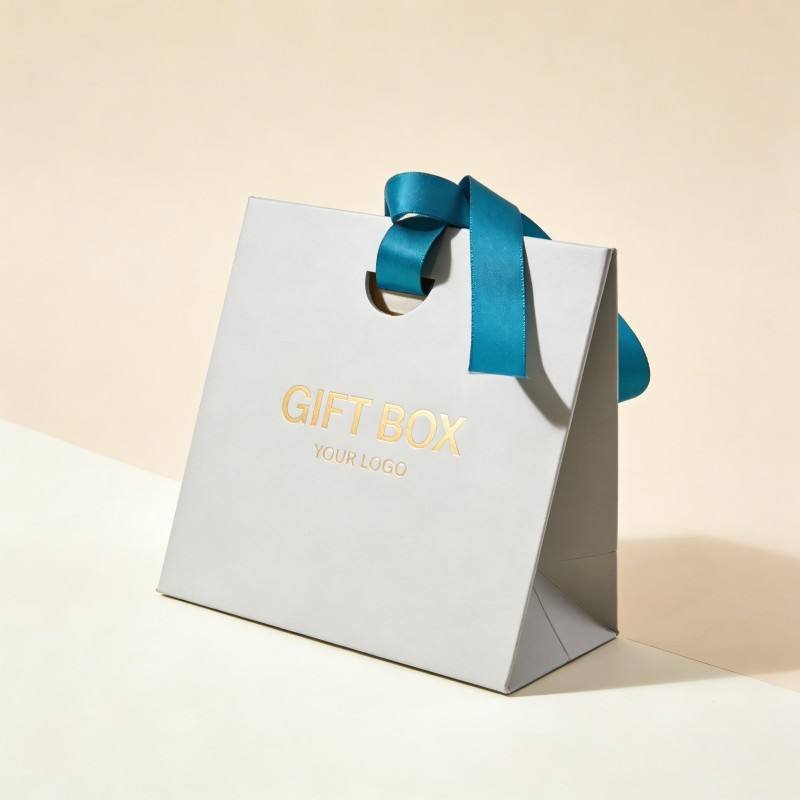 Customized Luxury Small Boutique Paper Bag Hot Stamping logo Gift Package Bag Eco-friendly Jewelry Paper Bag with Ribbon Handle - Image 5