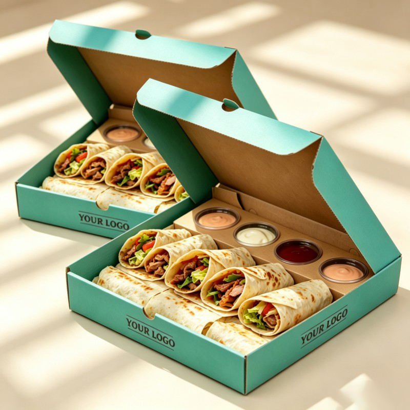 Wholesale Biryani Food Box Fried Chicken and Rice Snack Box Food-grade Chicken Rolls Package with Dip Sauce Cup - Image 6