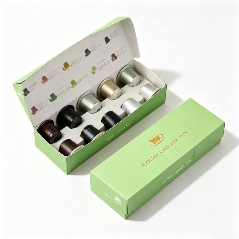 Wholesale Custom Printed Coffee Box High Quality Coffee Capsule Box Soy Ink Hot Sale Coffee Capsule Box