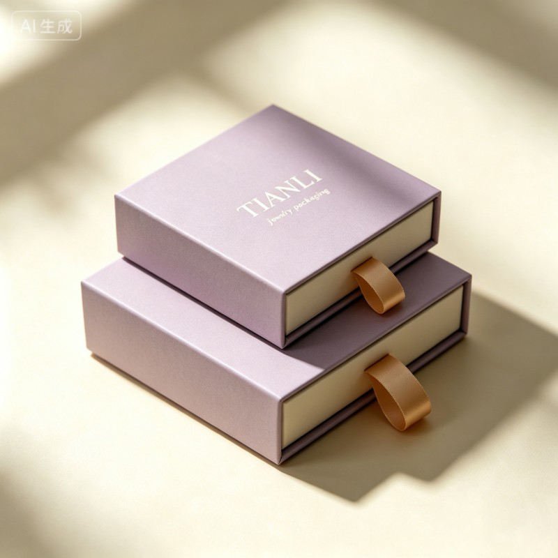 Hot Selling Customized Drawer Box for Jewelry Necklace Rings Packaging Jewelry Rigid Paper Box - Image 3