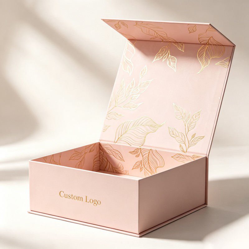 Wholesale Luxury Shoes Magnetic Box  Customized Clothing Garments Rigid Box pink Socks Underwear Paper Box
