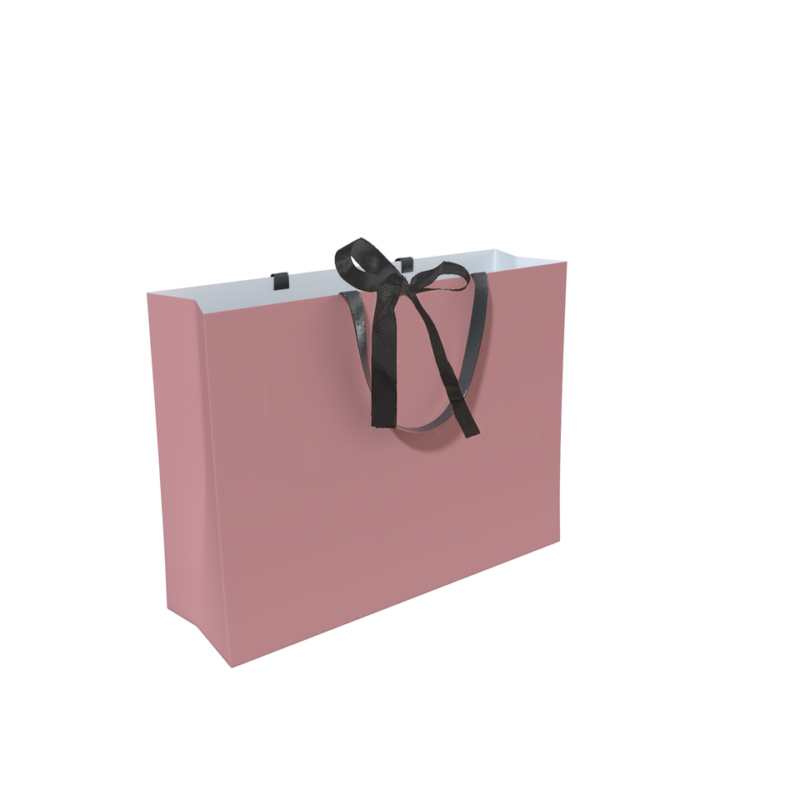 Custom Luxury Clothing Packaging Gift Paper Bag Malls Shopping Paper Bags Pink Paper Bag