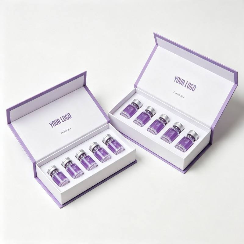 Wholesale Peptides Vial Rigid Paper Boxes Custom Logo Size Vial Bottle Magnetic Packaging Gift Box Soy Ink Peptides Package Box - Image 3