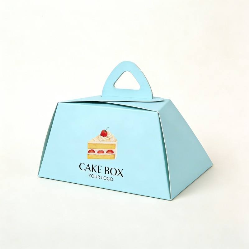 Customized Hand-held Triangle Food Cake Box Food Grade Cake Sandwich Box Packaging with Handles Foldable Cake Box Take Away - Image 6