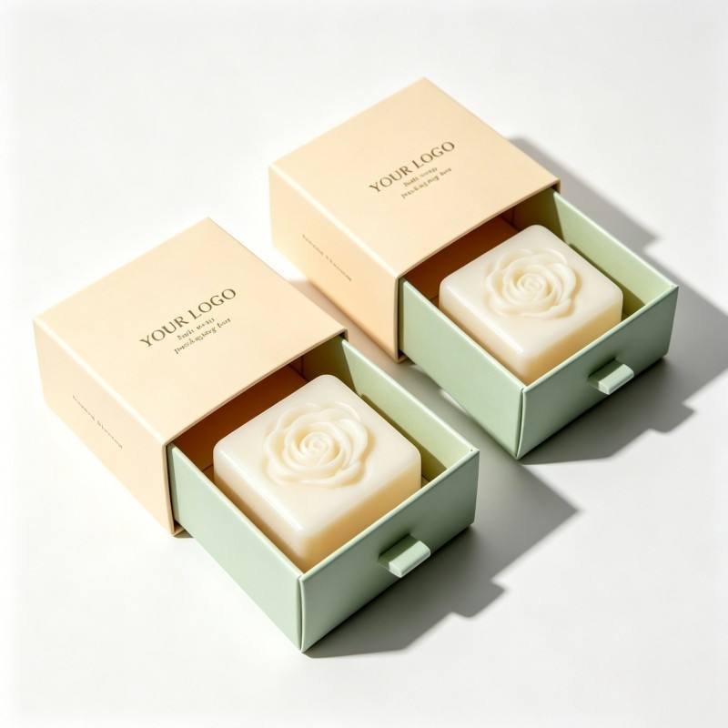 Recyclable Custom logo Soap Paper Packaging Slide Drawer Paper Box with Pull Handle High Quality Packaging Boxes for Soap Gift