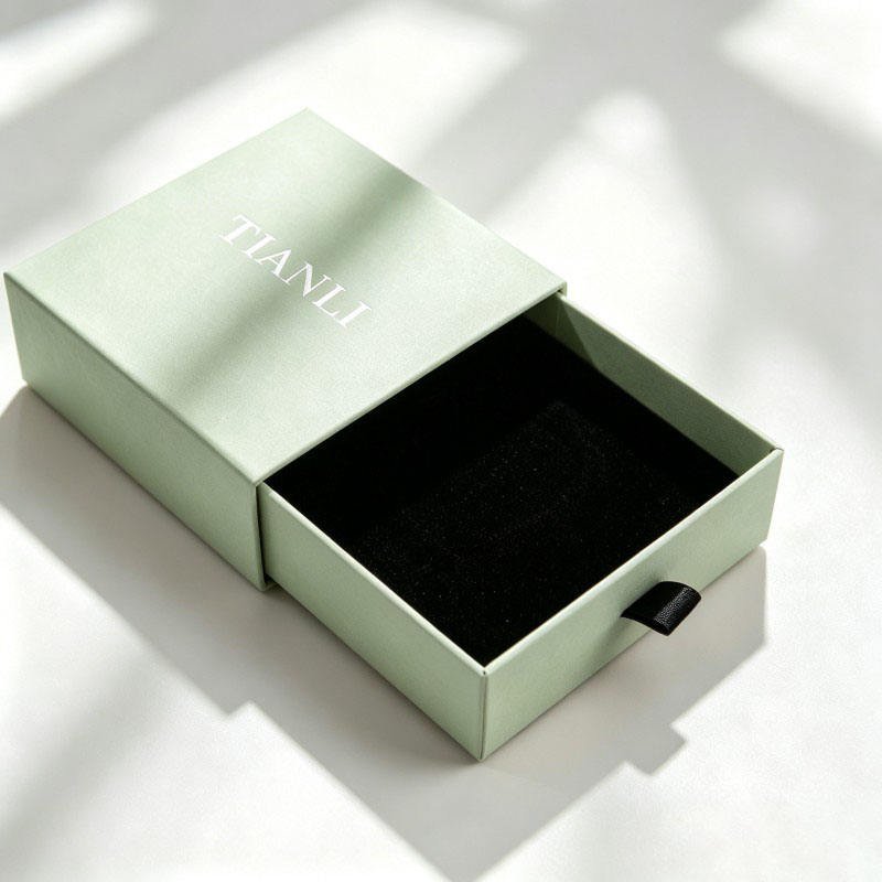 Wholesale Rigid Gift Earrings Box with Ribbon Recyclable Packaging Box for Jewelry Earrings Necklaces Paper Box
