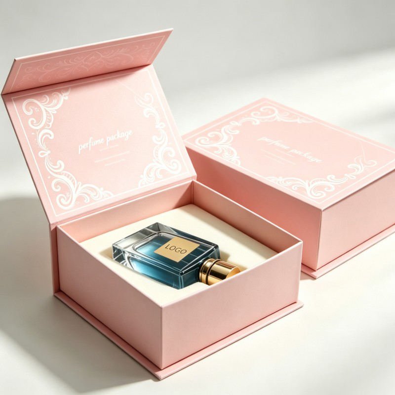 Wholesale Perfume pink Box Luxury Magnetic  Perfumes Package Customized  Cosmetics Magnetic Closure Box