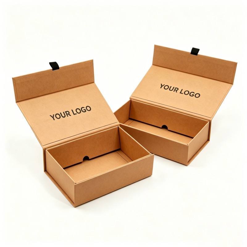 Customizable Recyclable Kraft Gift Box Luxury Flip Rigid Packaging Custom Size Design Soy Ink Printing Biodegradable Paper Boxes