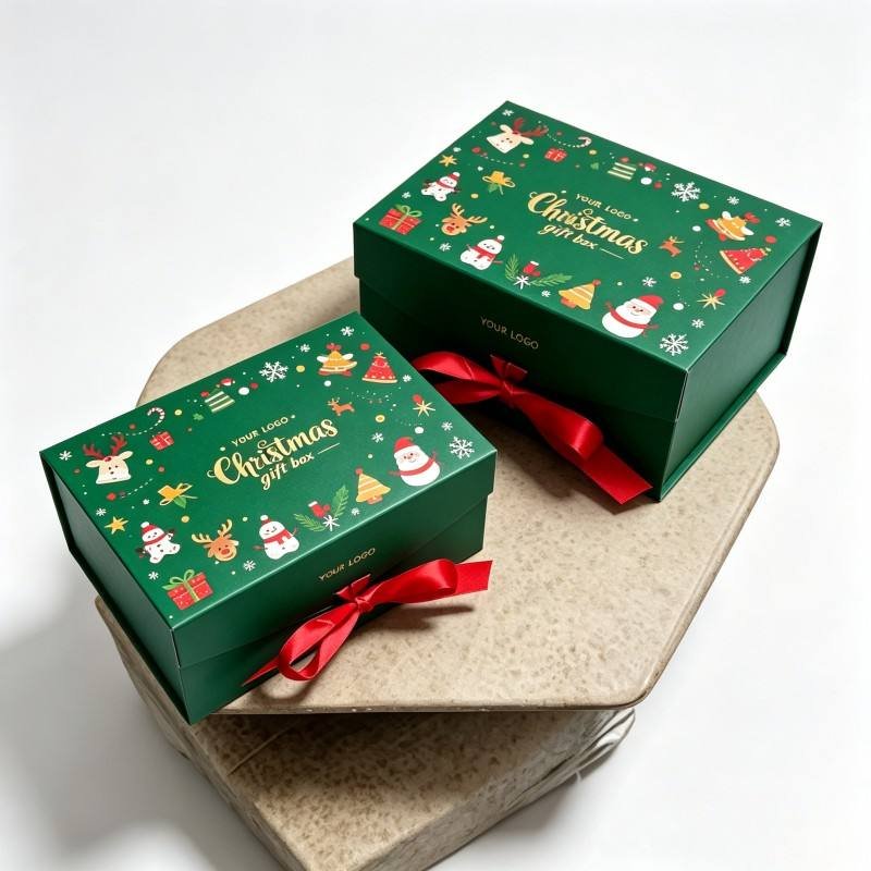 Hot Sale Custom Printing Logo Christmas Santa Holiday Magnetic Gift Box Wholesale Christmas Gift Box Digital Printing Gift Box