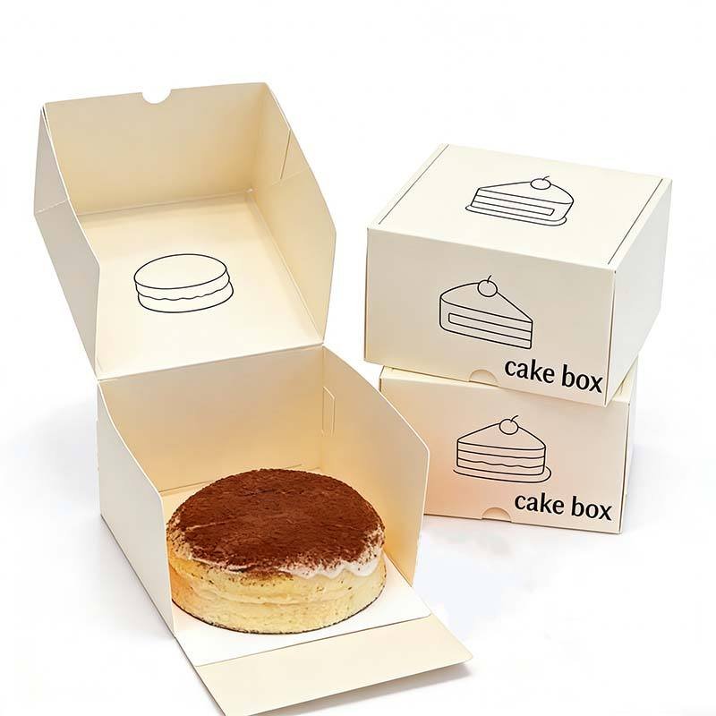 Manufacturer WholeSale 8inch 10inch 12inch  Cake Box Luxury White Card Box Brown Paper Baking Cake Packaging Boxes