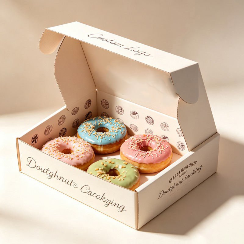 Wholesale Food Folding Donuts Paper Box Cookies Bakery Paper Box Packaging for Cakes Donuts Cookies Brownies Shipping Boxes