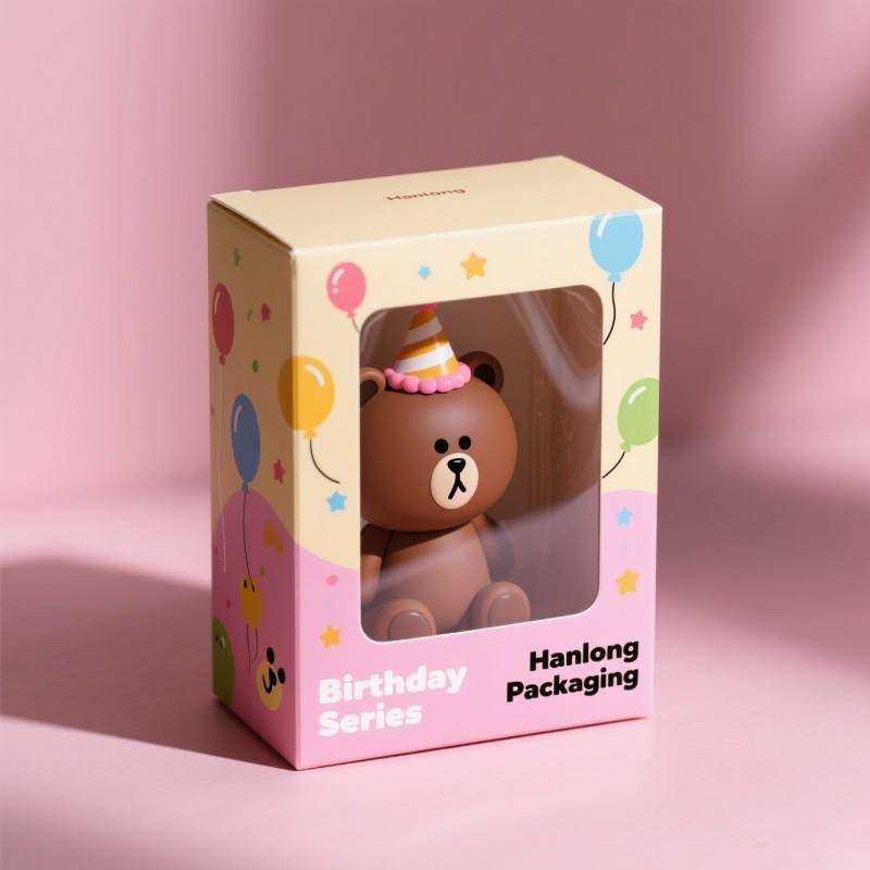 Customized Recyclable Children's Squeezing Character Display Box Plush Toy Gift Box Foldable Corrugated Paper Gift Package Box