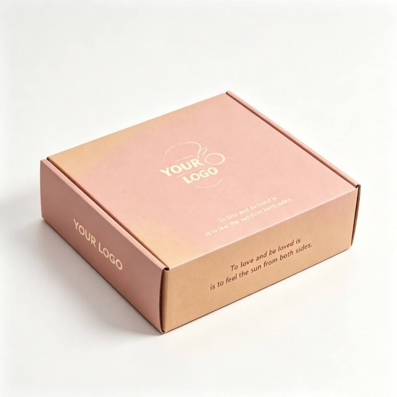 Custom Blush Pink Printing Packaging Boxes Gold Foil Box with Love Quotes Shipping Mailer Paper Box for Gifts Clothes Crafts - Image 6