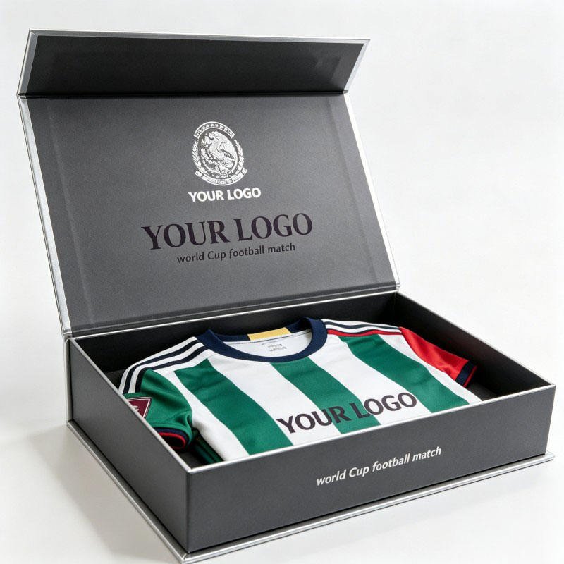 Hot Sale Luxury Clothing Garment T Shirt Paper Box High Quality Soccer Jersey Paper Box Soy Ink Football Jersey Packaging Box
