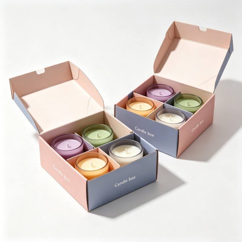 Eco-Friendly Foldable Paper Box Stackable Shipping Candle Gift Set Paper Packaging Corrugated Packaging Box with Paper Divider