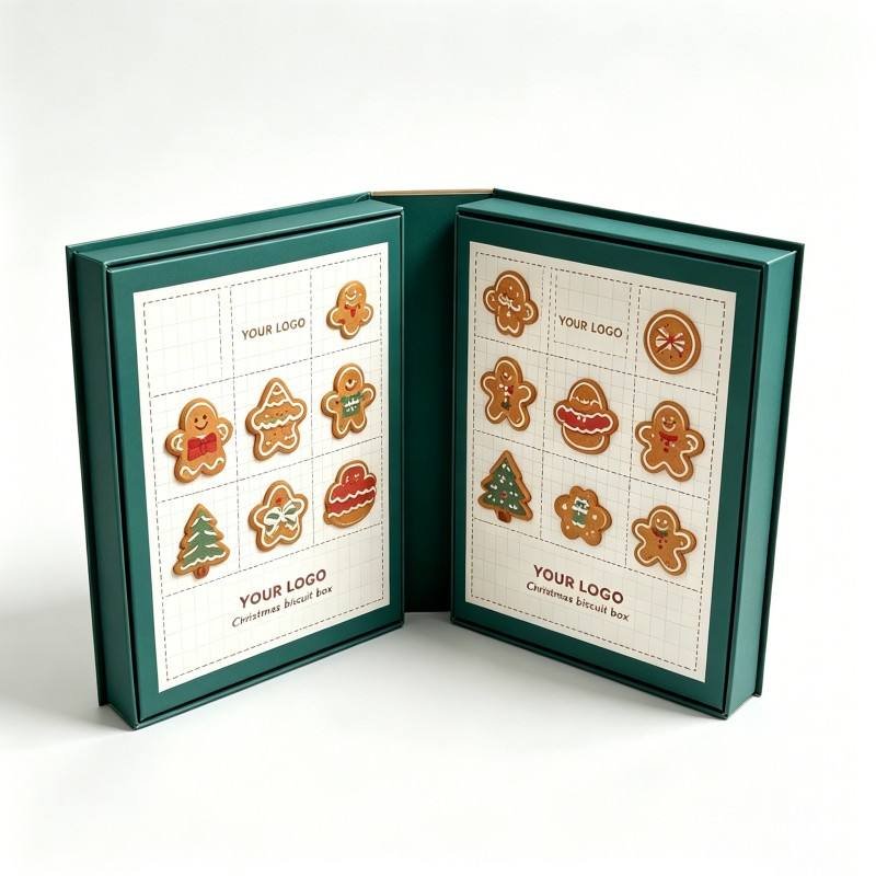 Wholesale Soy Ink Advent Calendar Cookie Box Biodegradable Christmas Packaging Box High Quality Gift Packaging Box