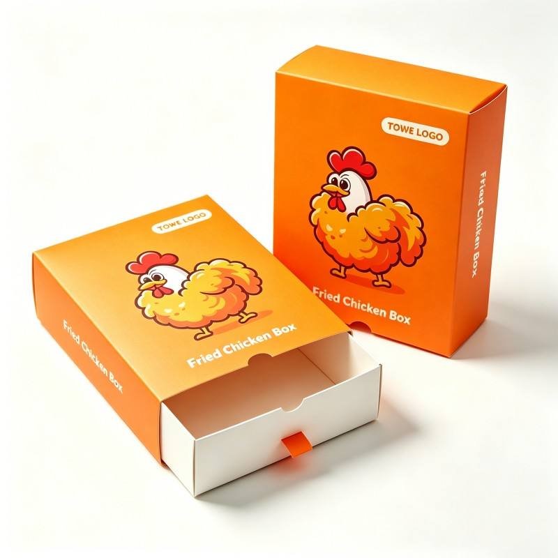 Manufacturer Fast Food Roast Fried Chicken Packaging Drawer Box Hot Sale Disposable Kraft Paper Take Away Lunch Box Burger Box - Image 3
