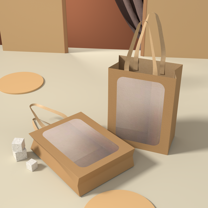 Paper Bag With Clear Pvc Window for Gift Brown Paper Gift Bags With Transparent Window Shopping Bags With Handles for Present - Image 3