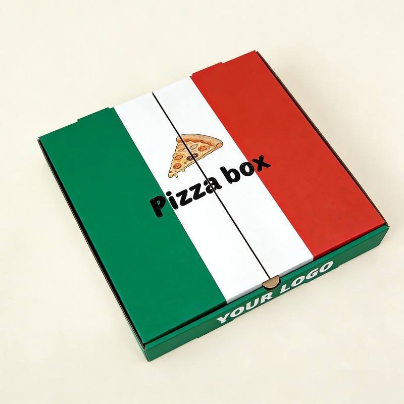Wholesale Custom Pizza Boxes with Logo Print Pizza Paper Box Italy Style Package for Taking Away - Image 3