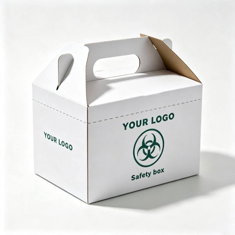 Economic Safety Box Medical Waste Container Paper for Disposal Syringe and Needle Recyclable Varnishing Embossing Acepet Custom