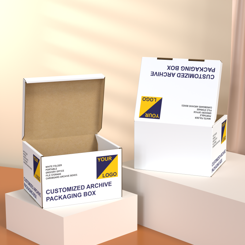 Folding Corrugated File Archive Box Office Paper File Storage Box Recyclable Paper Packaging Box - Image 5