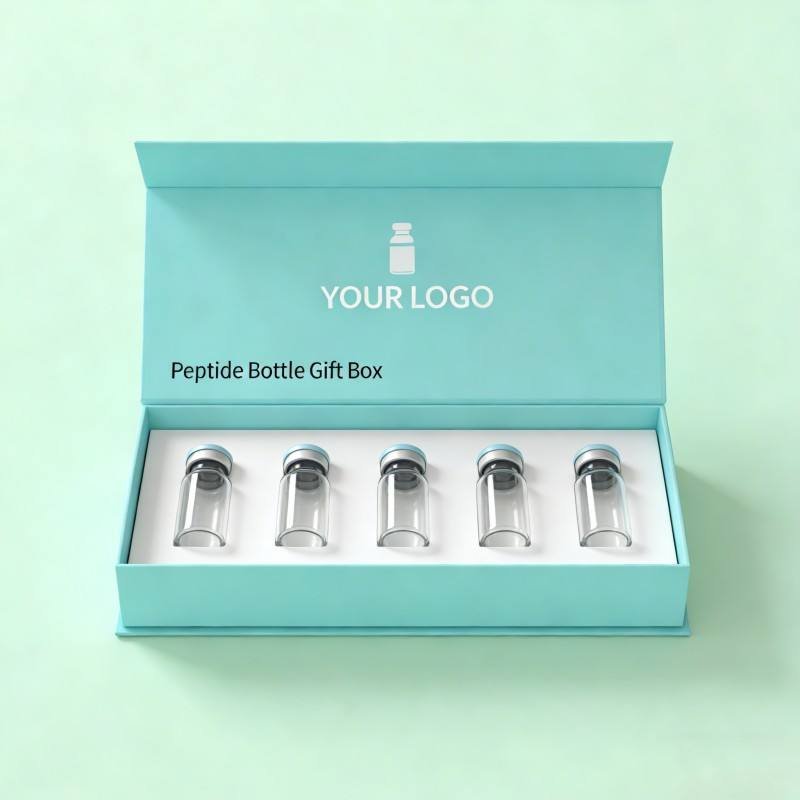 Luxury High Quality Flip Peptide Packaging Box Custom Design Small Bottle Packaging Box Empty Bottle Packaging Box With Foam