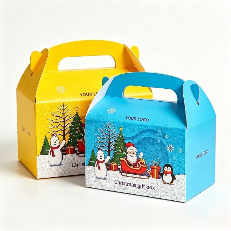 Customized Logo Cardboard Gift Packaging for Christmas Cakes Candy High Quality Candy Box Biodegradable Christmas Gift Box
