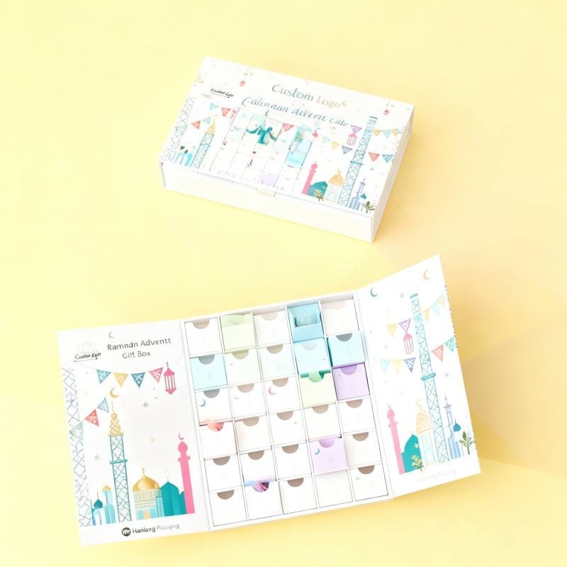 Customized Luxury 3 Ramadan Calendar Gift Box Recyclable Cute Flip Magnetic Packaging Box Children's Matte Candle Paper Box - Image 4