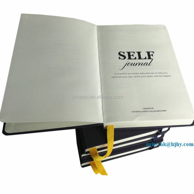 Custom Black A5 A4 Embossed LOGO Pu Leather Cover Hardbound Notebook Planner Journals Diary Printing