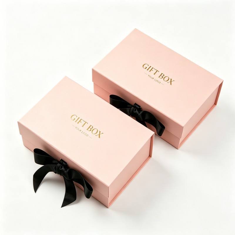 Custom Design Small Jewellry Rigid Paper Cardboard Gift Packaging Set Jewelry Box with Ribbon Luxury Gift Bag With Logo Embossed - Image 4