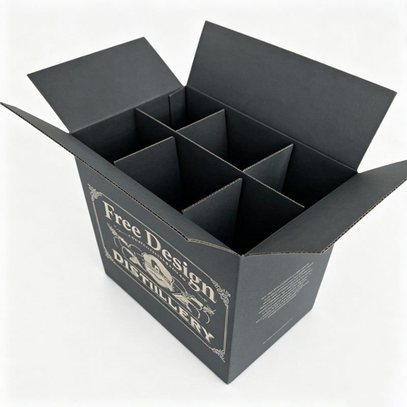 Wholesale Cardboard Beverage Paper Box Wine Bottle Shipping Cartons Customized Design Whisky Mineral Water Paper Box