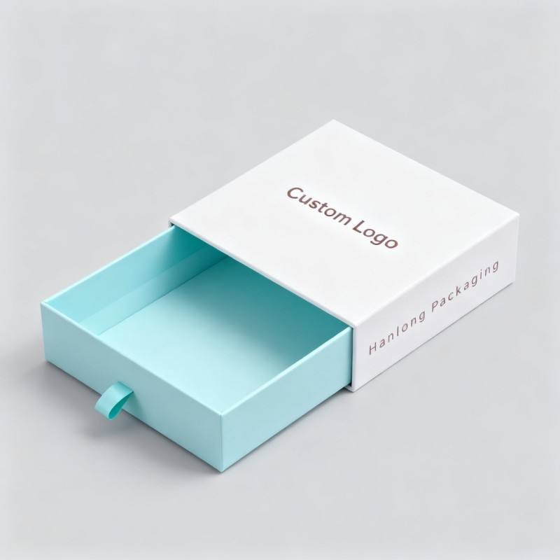 Wholesale Paper Hard Sliding Drawer Gift Box Customize Cardboard Rigid Pull Out Packaging Box Soy Ink Embossed Rigid Box