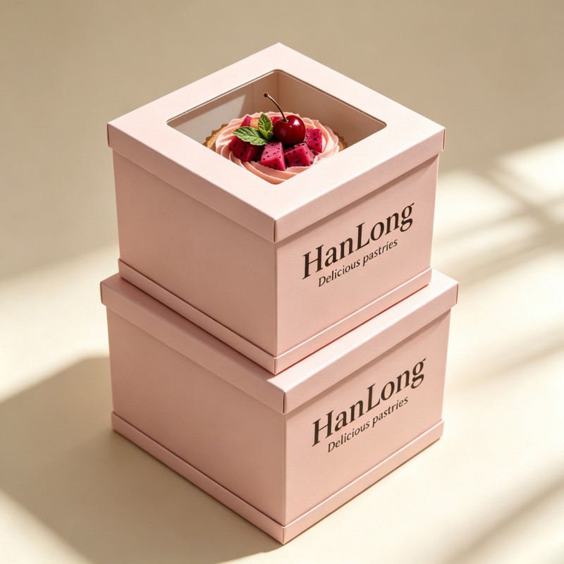 Wholesale Birthday Cake Box with Window Party Snacks Cake Custom Box 10 14 Inches Cake Package - Image 4