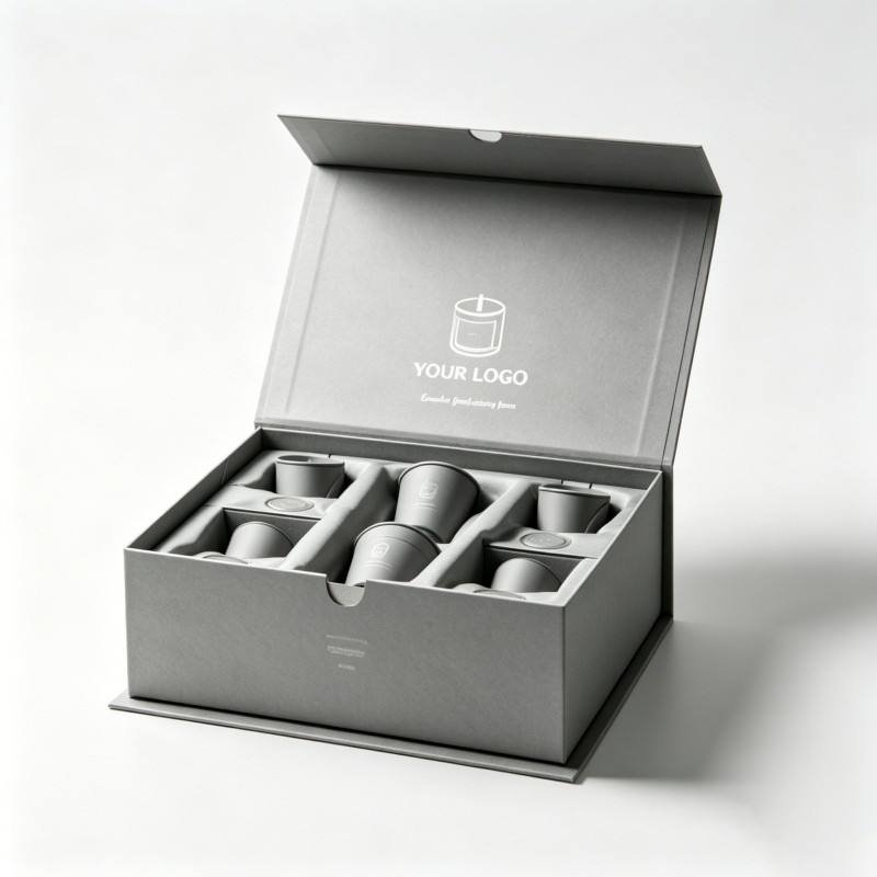 Magnetic Closure Gift Box Packaging Custom logo Flip-top Rigid Box Candle Aromatherapy Set Packaging with Custom Foam Insert - Image 4