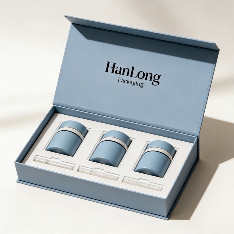 Wholesale  Customized Eco-friendly Cosmetic Facial Cream Magnetic Box Cosmetic Products  Box logo with Lining Face Cream Box