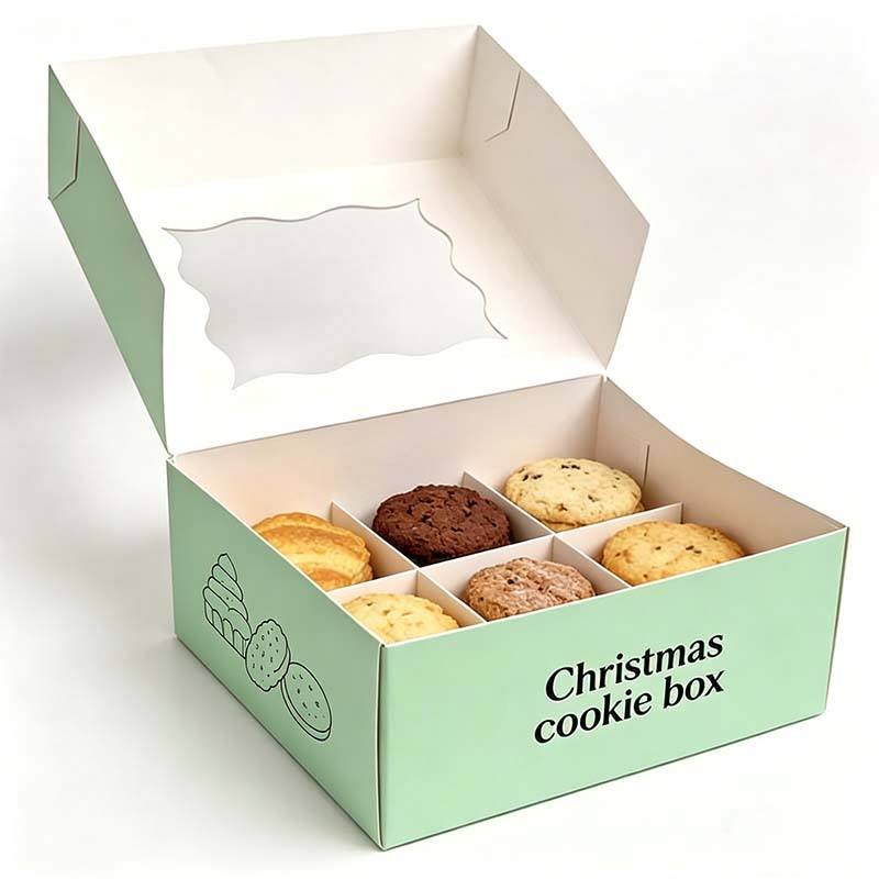 Biodegradable Food Grade Cookies Foldable Box  Food Snacks Packaging Donut Box Custom Box High Quality Pastry Folding Bakery Box