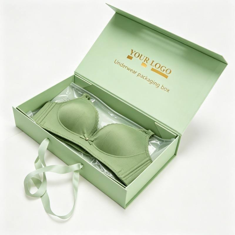 Custom Design Eco-Friendly Recyclable Ladies Underwear & Socks Paper Box with Ribbon Portable Foldable T-shirt Gift Paper Box - Image 3
