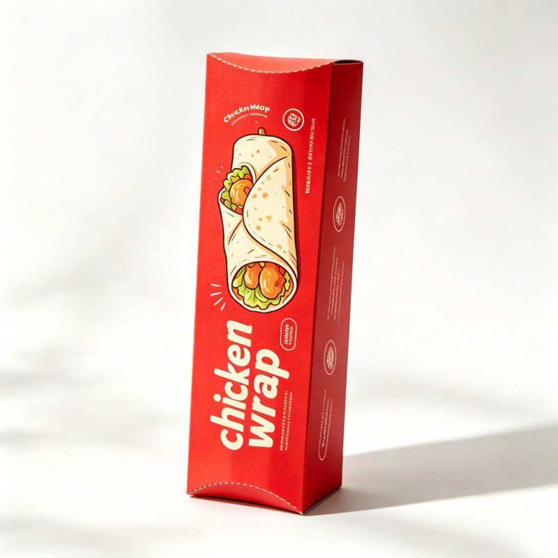 Wholesale Shawarma Chicken Roll Packaging Takeout Lunch Packaging Chicken Wrap Food Paper Box Customized Chicken Snack Box - Image 3