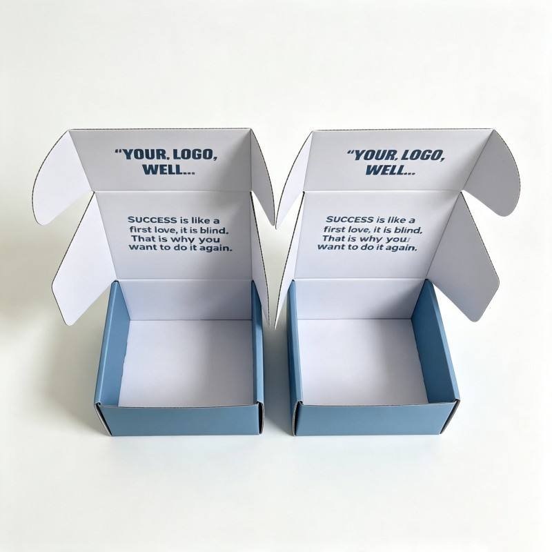 Matte Blue Corrugated Shipping Box Postal Packaging Mailer for Garment Transport Wholesale Cardboard Mailing Box with UV Coating - Image 3