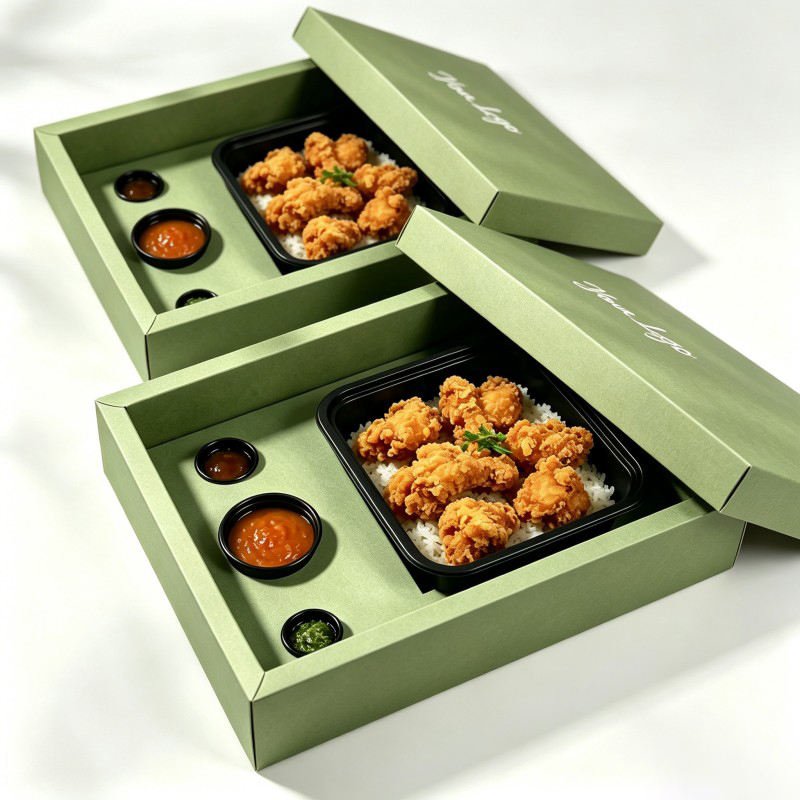 Wholesale Chicken Leg French Fries Box Customized Food Grade Chicken Hamburger Box Takeaway bento Box - Image 4