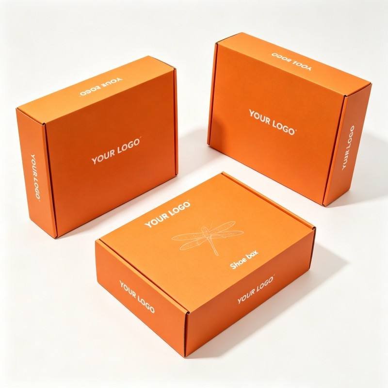 Wholesale Corrugated Paper Box Packaging with logo Custom Folding Box for Shoes Shipping Storage Color-block Flip-top Shoe Box - Image 5