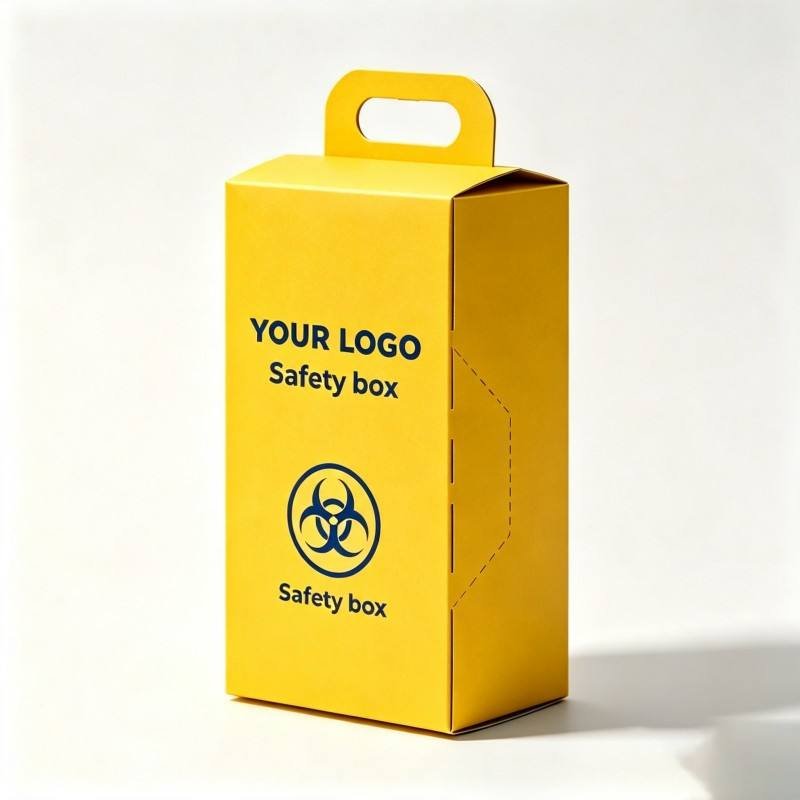 Customized Corrugated Paper Hospital Disposal Syringe Needle Container Medical Safety Packaging Box 5L Hospital Corrugated Paper