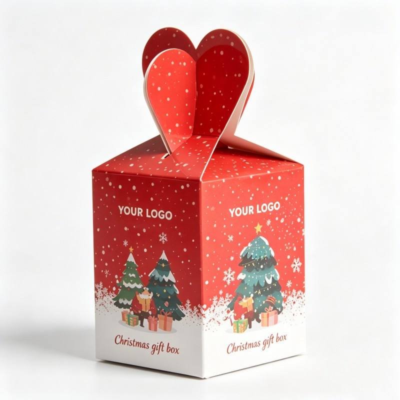Factory Sales Custom Logo Size Christmas Candy Box Foldable Paper Gift Packaging Box Candy Box with Ribbon Candy Packaging Boxes