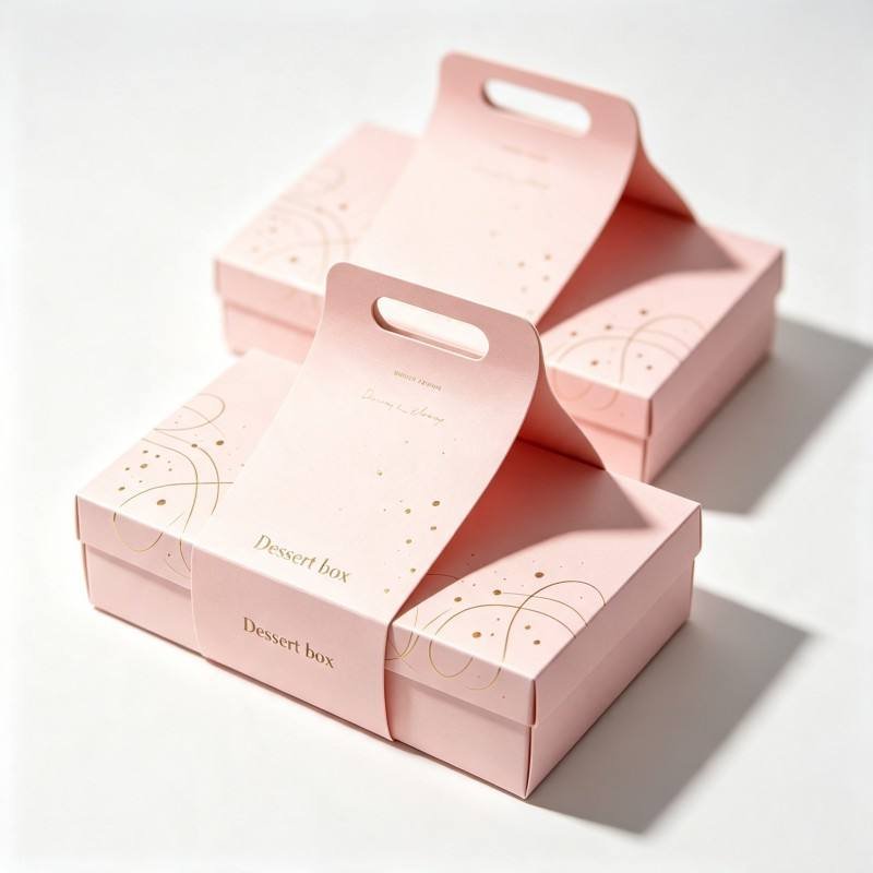 Custom Logo Cupcake Boxes Food Grade Baker Paper Box for Brownies Pastry Cookie Packaging Food Paper Box with Matt Lamination
