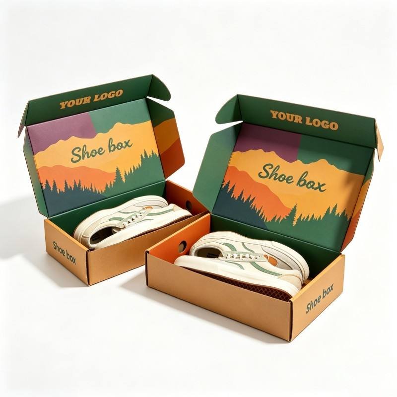 Recyclable Craft Paper Corrugated Cardboard Shoe Mailer Box Custom Size Design Shoes Packaging Box for Shoes & Cloth Retail Box