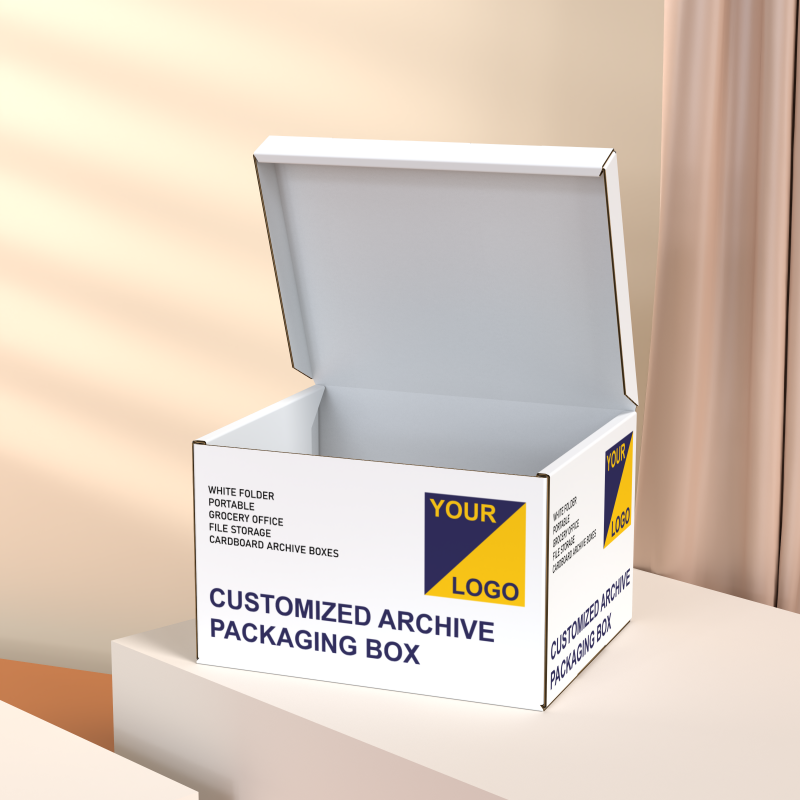 Folding Corrugated File Archive Box Office Paper File Storage Box Recyclable Paper Packaging Box - Image 3