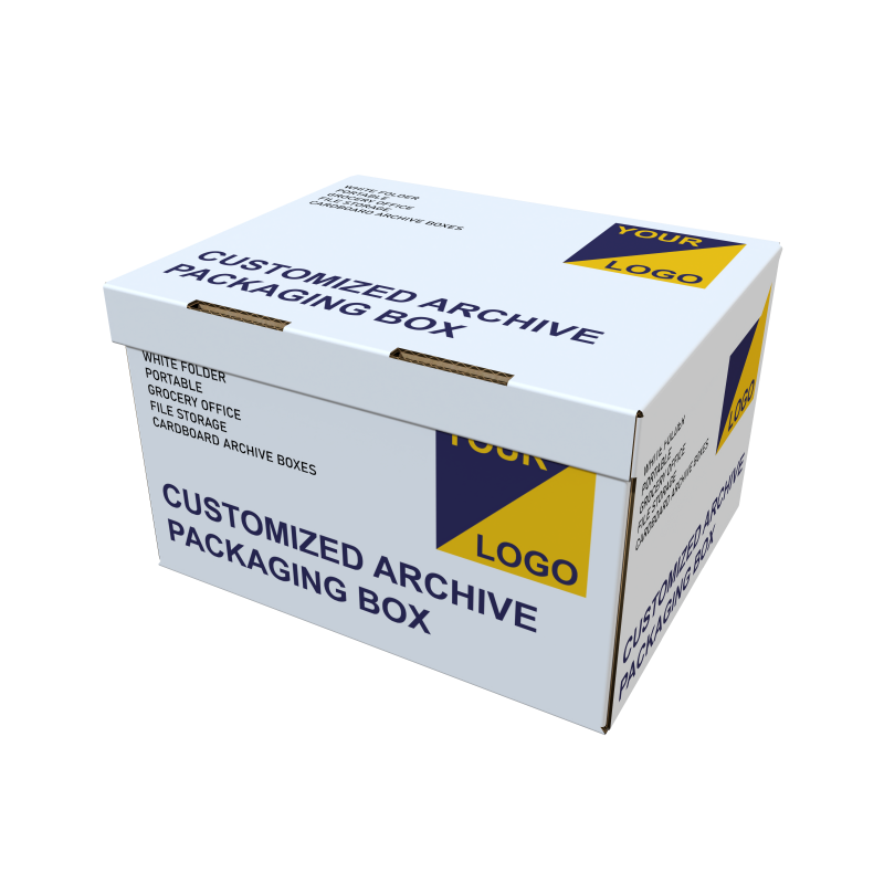 Folding Corrugated File Archive Box Office Paper File Storage Box Recyclable Paper Packaging Box