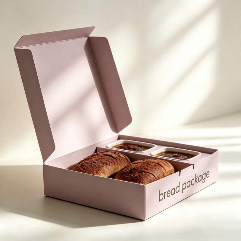 Wholesale  Takeout Bakery Sauce Box with Divider Cookies Cakes Bread Package Fast Food Snack  Mailing Box
