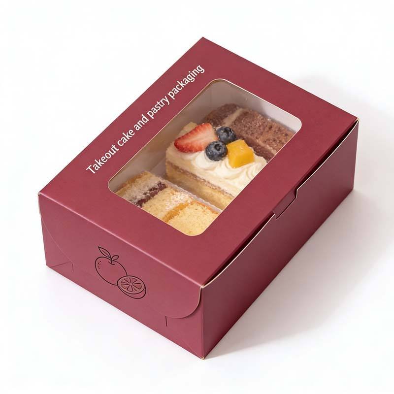 High Quality Dessert Box with Window Wholesale Cake Pastry Packaging Box Digital Printing Cake Pastry Packaging Box - Image 3
